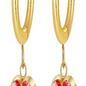 Boucles d’oreilles cœur rouge