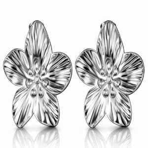 Boucles d’oreilles Fleurs Argenté